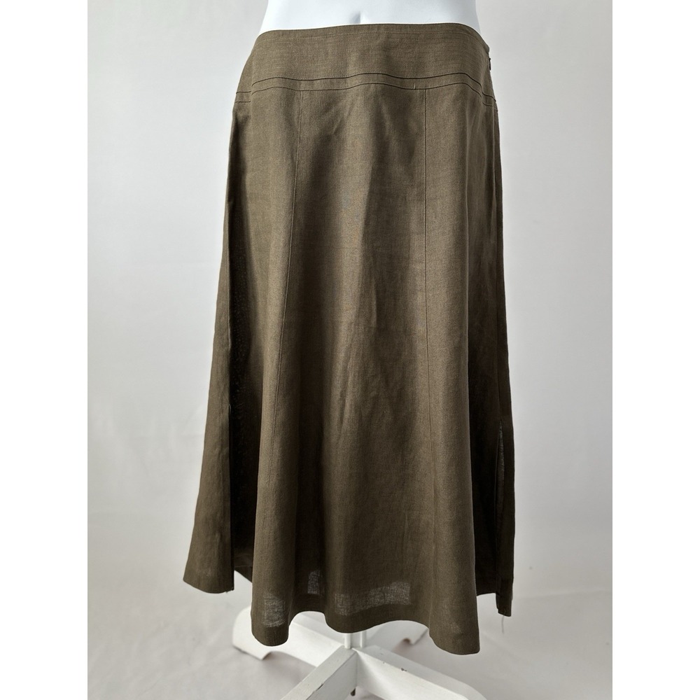 Women's Sz: 12 Talbots Irish Linen A-Line Skirt (b65) Summer Office Chic